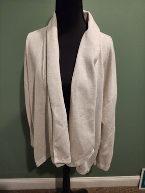 Pure Energy Light Beige Open-Front Cardigan Sweater